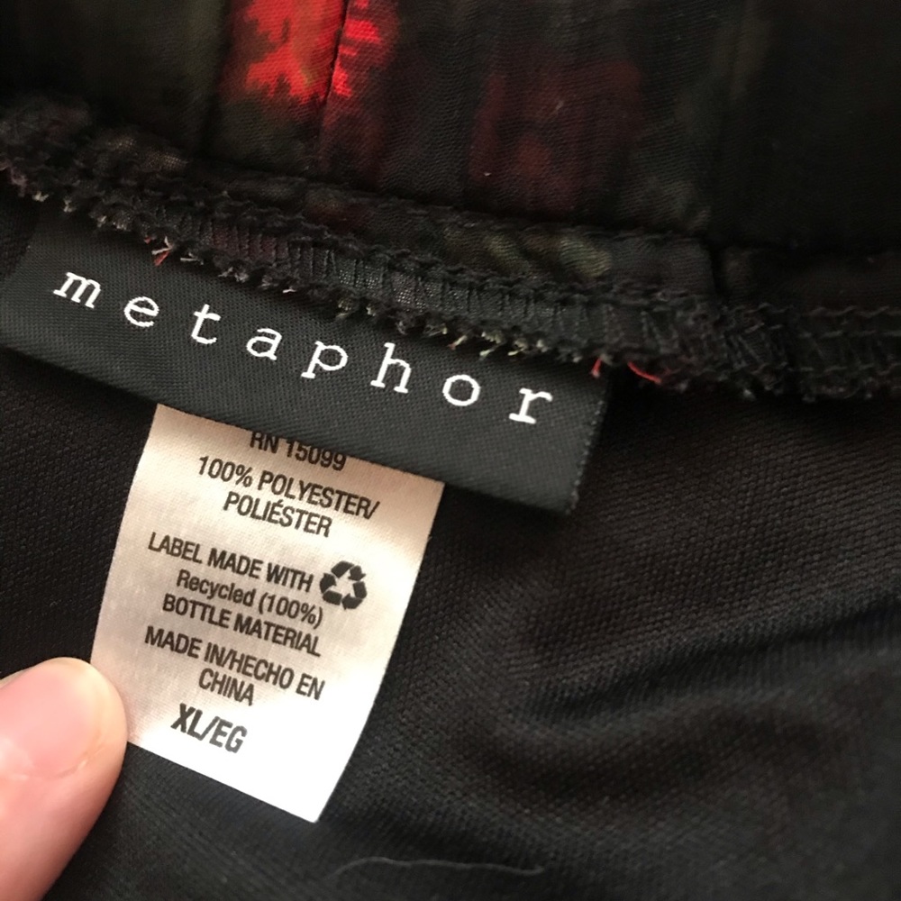 Metaphor Black & Red Floral High Low Skirt - Picture 2 of 3